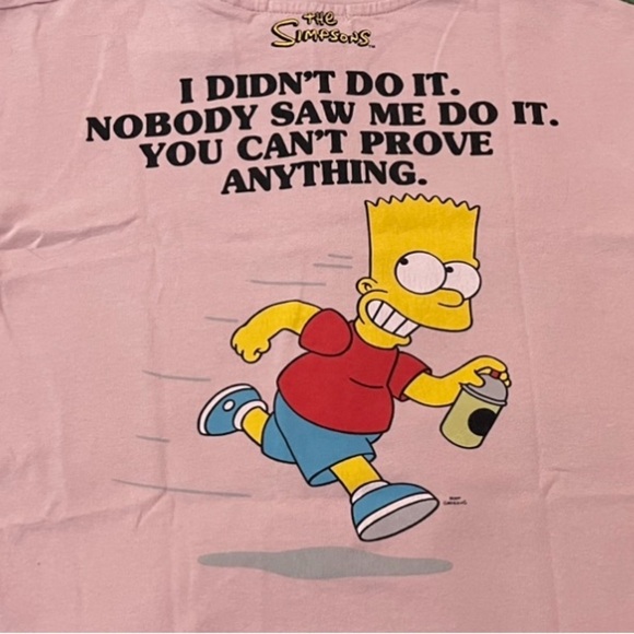 The Simpsons “El Barto” Kids Tee by Zara, Light Pink, Size 6 Kids, Preowned - Picture 9 of 9